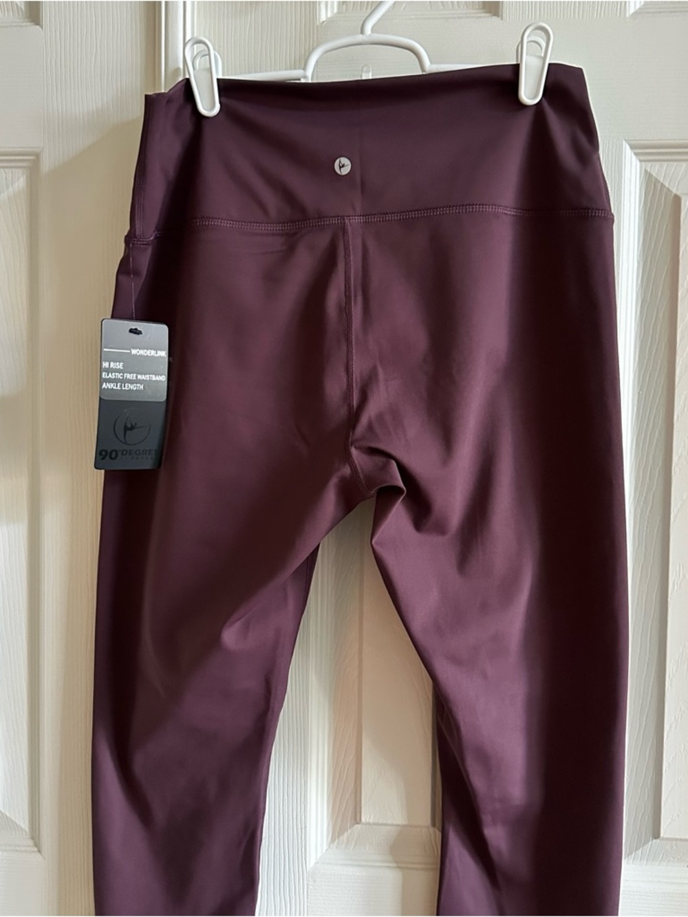 90 Degree By Reflex High-Waist Burgundy Leggings - Picture 3 of 3